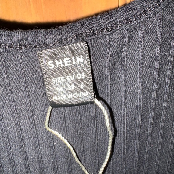 SHEIN Black Ribbed Tank Top Romper with Brown Shorts - Picture 3 of 3